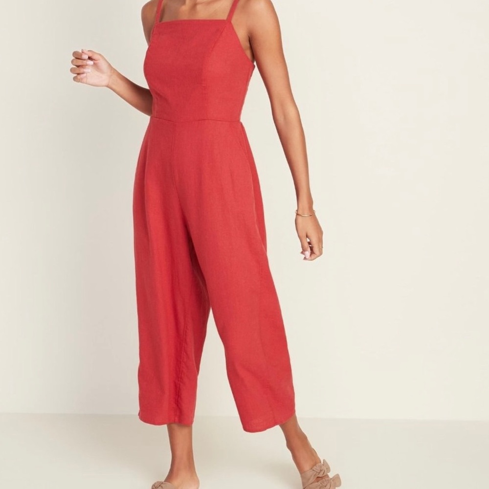 Old Navy Red Cami Jumpsuit